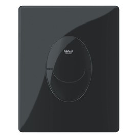 GROHE Start Flush Plate – Toilet Wall Plate for Concealed GD2 Cisterns (Made of ABS, Water Saving Dual Flush with Start & Stop Activation, Vertical Installation), Size 156x197mm, Gloss Black, 38964KV0
