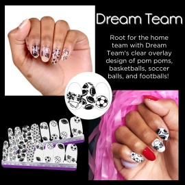 Color Street Nail Polish Strips – Dream Team – Clear Sports Overlay – Football