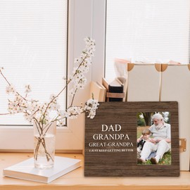 Beliran Fathers Day Great Grandpa Picture Frames - Great Grandfather Gifts for Birthday Father's Day Photo Frame, Pregnancy Announcement Promoted to Great-Grandpa Picture Photo Frames for Home Bedroom Decor, 4x6