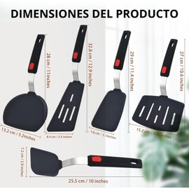 U Chef Set de 5 Espátulas de Silicona Resistentes al Calor, Utensilios de Cocina Antiadherentes, Espátulas Flexibles, Accesorios para Cocina libres de BPA (5 piezas)