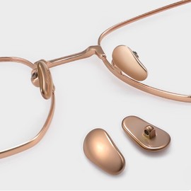 Screw-in Metal Glasses Nose Pad 2Pairs, Anti-Slip Titanium Glasses Nose Pieces, Replacement Nose Pieces Pads for Glasses Sunglasses with Screws and 3-in-1 Screwdriver(L,Rose Gold)