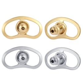 Earring Backs for Droopy Ears, AKRUWELY Locking Bullet Earring Support Lifter Backs for Heavy Earrings Earlobe Large Earring Backings for Studs Heavy Earring Support Backs Mixed Color 4pcs