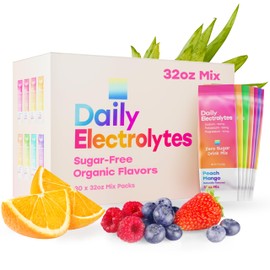 Daily Electrolytes, Sugar-Free Pink Salt Electrolyte Drink Mix | 30 Pack