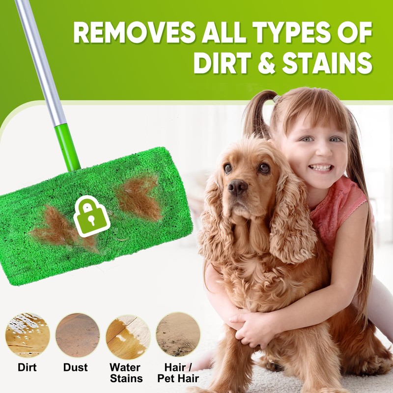 6-Pack Reusable Mop Pads Compatible with Sweeper Mop - 100%