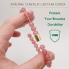 Morchic Strawberry Quartz Crystal Gem Semi Precious Stretch Bracelet for