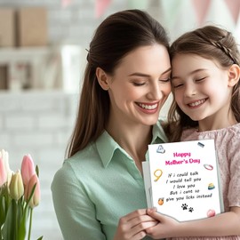 Wonkali Dog Mom Day Card, Dog Lovers Happy Mother's Day Greeting Card with Envelopes, Thank You, Birthday Card for Dog Mothers