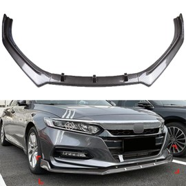 New Front Bumper Lip Compatible with Honda Accord 2018 2019 2020 2021 10th Gen 4 Door Sedan -Carbon Fiber Look Sport Front Spoiler