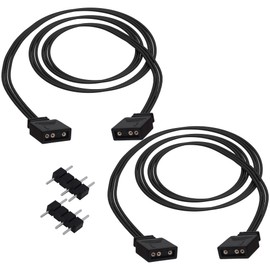 YARCHONN ARGB Extension Cable 5V 3 Pin Addressable RGB Connector Adapter Extension Cable Synchronous Cord Wire for ARGB LED Fans-1M/3.3FT-2Pcs