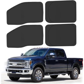 ULROLIT Side Window Sun Shade for 2017-2022 Fo-rd F250 F350 Super Duty, Super Crew Cab 4Door Pickup, Foldable Window Sunshade Sun Visor Protector, Side Window Shades Blocks UV Rays Heat, Pack of 4