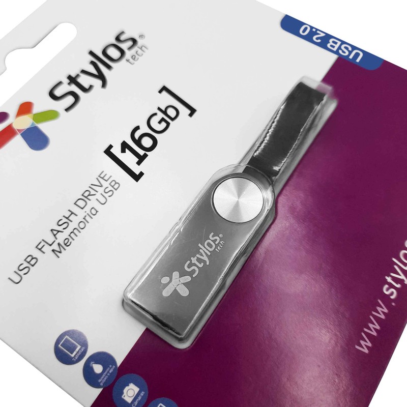 Stylos Memoria USB Flash Drive De 16GB Modelo (STMUS316B) Correa
