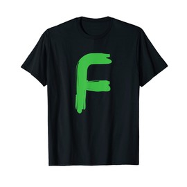 Creative Bold Green Letter F - Design Alphabet - Marker T-Shirt