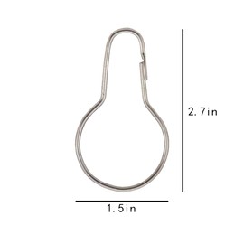 Silver Metal Shower Curtain Style Hanging Clip Chain Hooks Sorting & Organizing (20 Pieces)