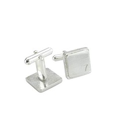 Square Cufflinks with ‘7’ Engraved - 7th Anniversary