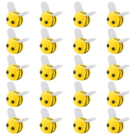 Notoke 20PCS Felt Bees Wool for Crafts Mini Bee Bumble Plush Fake Bees Decor for Bee Gender Reveal Decorations Clothing Hat Gift DIY Crafts Costume Accessories