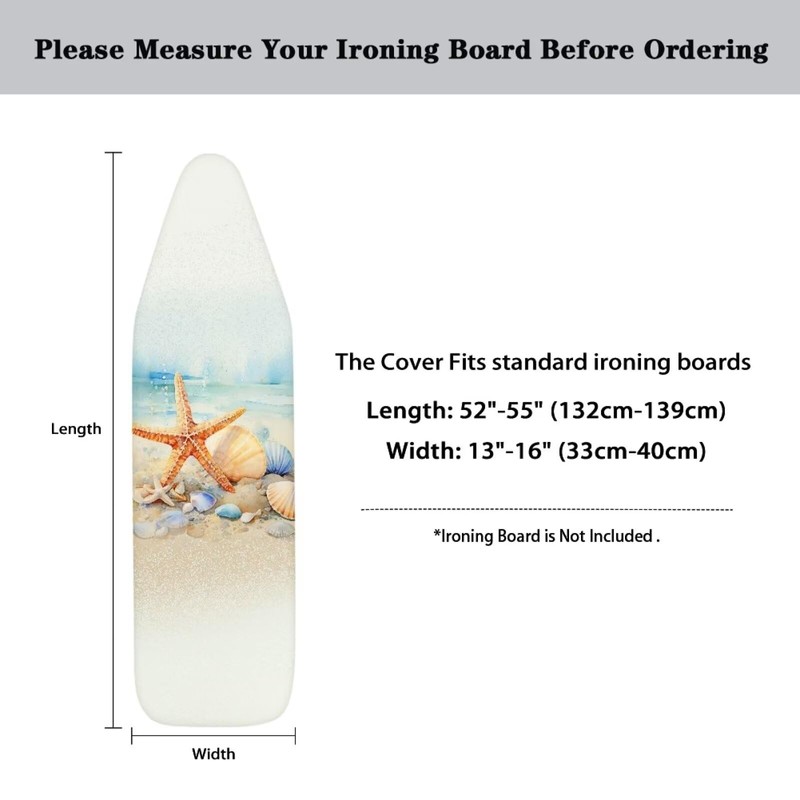 Psesaysky Beach Starfish Ironing Board Cover Resist Scorching Extra Wide