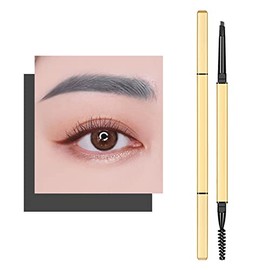 Lapiz de Cejas, Delineador de Cejas Cosmético, Lápiz para Cejas de Maquillaje de Doble Cabeza Duradero sin Manchas para Cejas Definidas con Precisión (Gris)