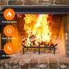 17 Inch Fireplace Grate with Ember Retainer,Cast Iron Fireplace Log
