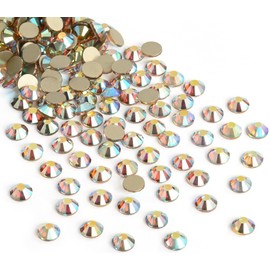 Jollin Glue Fix Crystal Flatback Rhinestones Glass Diamantes Gems for Nail Art Crafts Decorations Clothes Shoes(ss10 2880pcs, DawnLight)