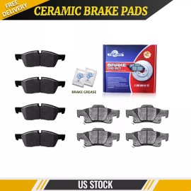 YXPCARS Front Rear Ceramic Brake Pads for 2011 - 2020 Dodge Durango Jeep Grand Cherokee
