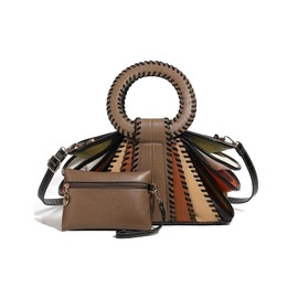 Designer Multicolor Leather Top Handle Handbag Bag Woman Large Capacity Purse Fashion Women Crossbody Bags for Women (Grey)