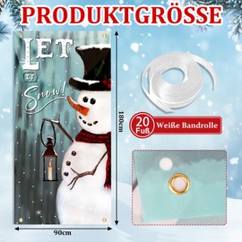 Christmas Door Cover Decoration Christmas Decoration Snowman Door Hanging Banner Christmas Party Photography Background for Indoor Outdoor Use (Green)