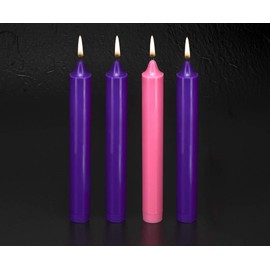 1 1/2" X 12" Stearine Wax Church Advent Candles (Set of 4)