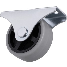 Gedotec Design Fixed Castors with Screw-On Plate Set of 4 Transport Castors for All Floors Plastic Grey Castor Castors Diameter 40 mm Load Capacity 25 kg Furniture Castors Device Castors Including