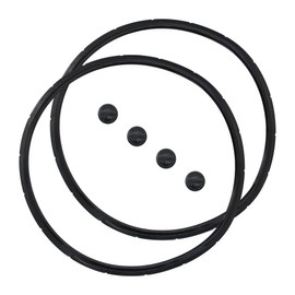 Denkuhin 09924 Pressure Canner Sealing Ring with Overpressure Plug Replace for Presto 6 8 Quart Pressure Cooker, Model fit for 0128206 0128202 0128203 0128204 0128303 0126306 (2+4PC)