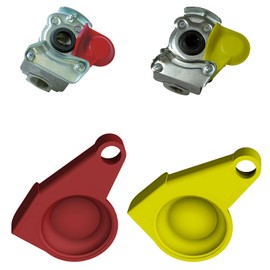 R-Satz Shop Dust Cap for Clutch Head Cover Red Yellow Compressed Air Head Replacement Lid Standard Cap Truck Tractor (Set of 2 (1 x Yellow & 1 x Red))