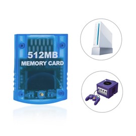 Mcbazel 512MB Wii GameCube Memory Card Large Capacity for Gamecube and Wii Game Console Memory Card (8172 Blocks) - Blue (512MB)