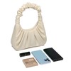 4pcs Women-Handbag with Purse Gabbi-Ruched-Hobo-Bag Set - Beige