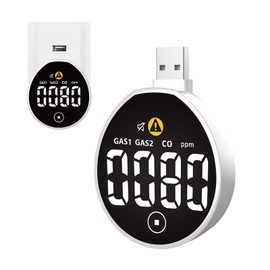 LSENLTY RV Carbon Monoxide&Propane Detector, USB Design for Boat, Aircraft and Car, Carbon Monoxide and Propane Gas Monitor with Alarm Function, Portable Mini CO and Gas Detector for Travel Hotel