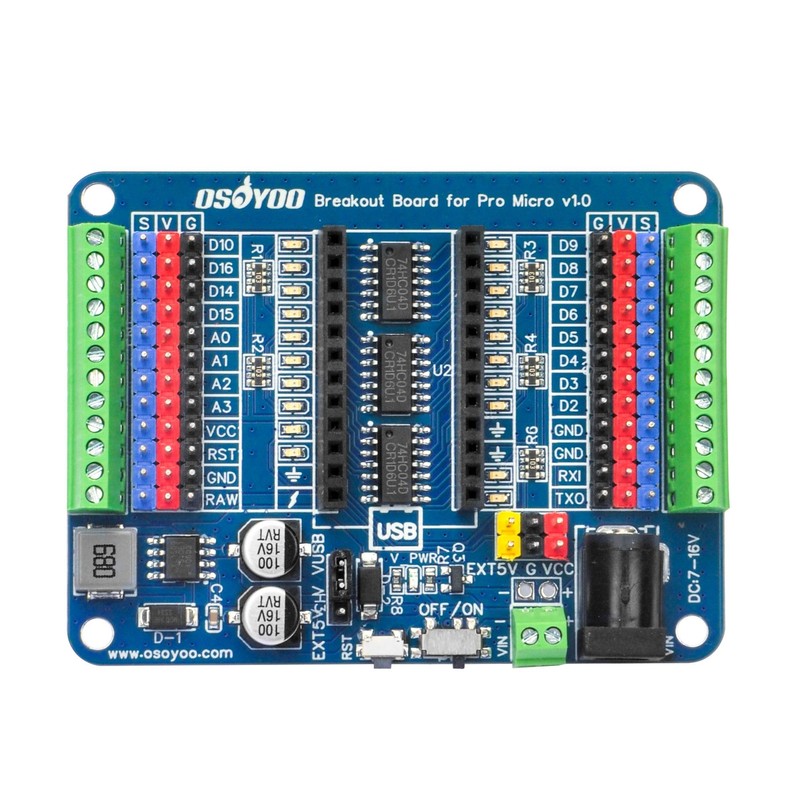 OSOYOO Pro Micro Shiled Breakout Board - GPIO Status LEDs,