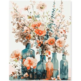 EFOTIML Paint by Numbers Kit for Adults Beginners & Kids Ages 8-12,1 Pack 16x20 inches Canva for Painting Kits for Adults in Colorful Box(Without Frame)- Vases and Flowers