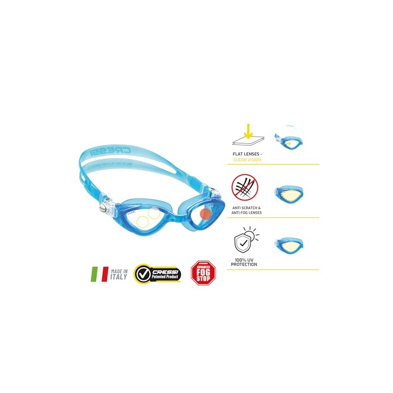 Cressi Men's Fox Dark Goggles-Black, Adult