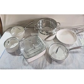 Gotham Steel White/cream 13-piece Cookware Set