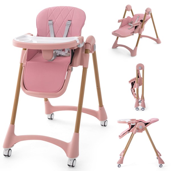 Rotinyard High Chair for Babies & Toddlers, Foldable Baby High