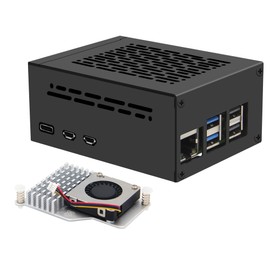 Geekworm Raspberry Pi 5 Case with Active Cooler Kit, Support Top PCIe to M.2 NVMe Adapter X1001 / X1004 / X1003 / X1012 / X1000 / M901 / M300 (P579-H500)