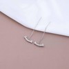TseenYi CZ Threader Earrings Long Bar Chain Threader Earrings Silver