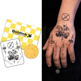 Boldink Temporary Tattoos, semi permanent tattoos, 15-day long lasting tattoo sticker, waterproof and anti-reflective, unique design(Roman Paladin)