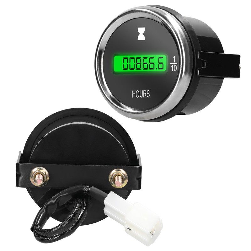52mm Hour Meter Gauge LED Digital Car Timer 12/24V for