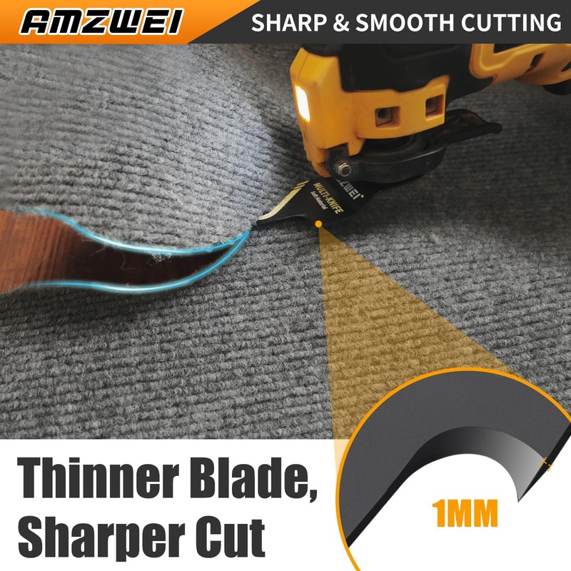 AMZWEI 6PCS Hook Knife Oscillating Multi Tool Blade, Triped-Edge Push