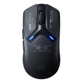 INPHIC IN10P Wireless Gaming Mouse, Tri-Mode 2.4G/ USB-C Wired/Bluetooth PC Gaming Mouse, 60g Superlight, 26K DPI, PAW3395 Optical Sensor, 8 kHz Polling Rate, Fully Programmable, Black