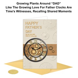 GROWTHMAGIC Happy Fathers Day Card - Father's Day Card for Dad Papa Grandpa Husband from Daughter Son Wife, 5.5x8in with Embossing and Gold Foil Printed Message, Envelope Included