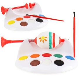 Com-four® Easter Multi Piece Painting and Colouring Set with Many Colourful Paints, Brushes / Pens / Activity for Kids