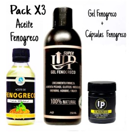 Pack X3 Gel Super Up Fenogreco + Aceite + 60 Cápsulas Neutra