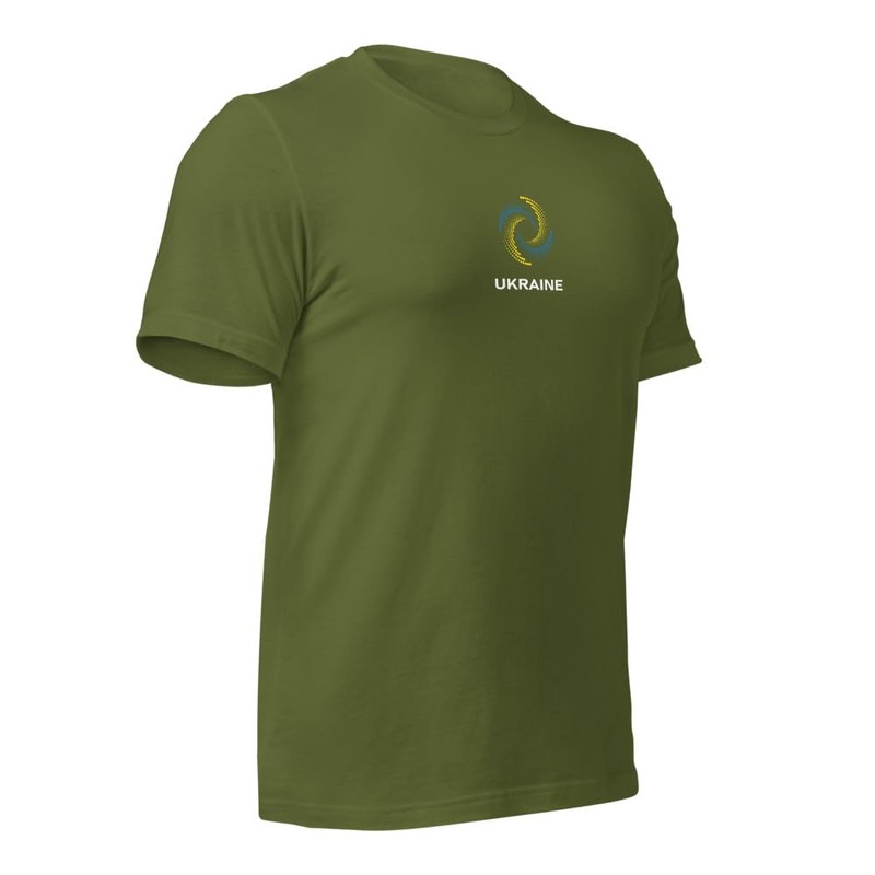 Small Inscription Ukraine - Ukraine Flag Spiral Effect Unisex T-Shirt
