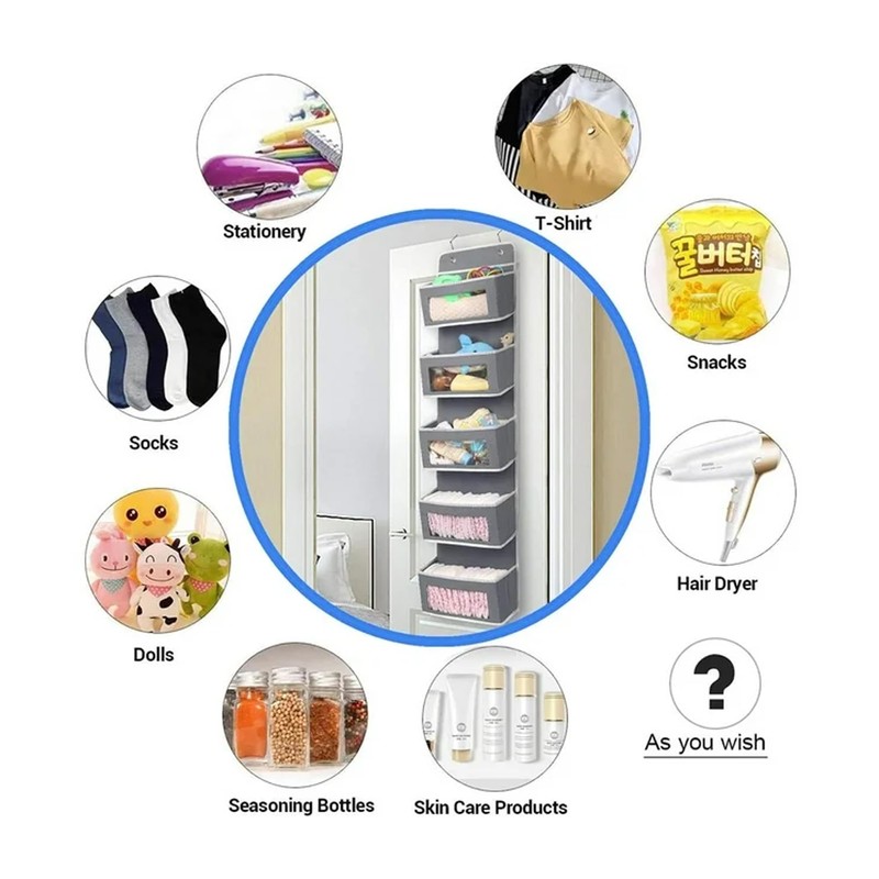 plastific 5 Tier Hanging Wardrobe Storage Shelf Organiser Breathable Closet