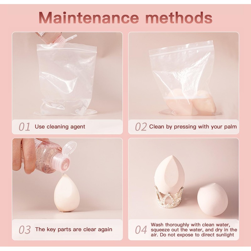 8 Pcs Makeup Sponge Set 3 Shapes Beauty Blender Kit