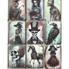 Skeletons card toppers set of 15 junk journal cards gothic